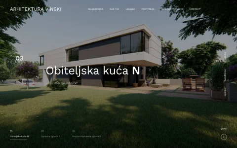 Naslovnica stranice Arhitektura Vinski s projektom obiteljske kuće