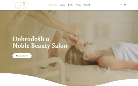 Naslovnica stranice Noble Beauty Salon