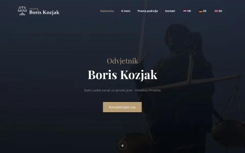 Naslovnica stranice odvjetnika Borisa Kozjaka