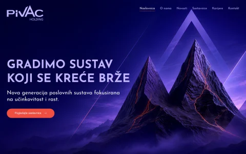 Naslovnica stranice Pivac Holding