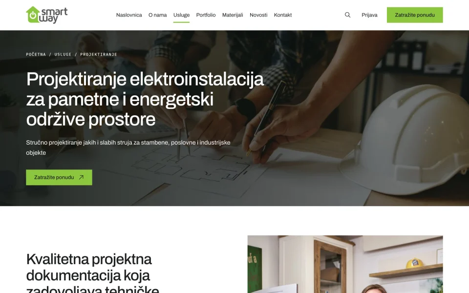 Stranica usluge Projektiranje na stranici SmartWay