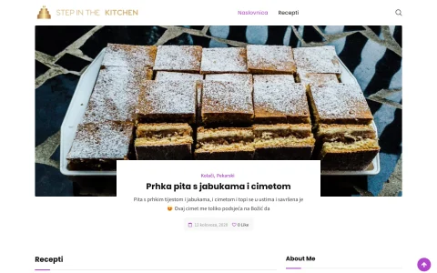 Naslovnica bloga s receptima Step in the Kitchen